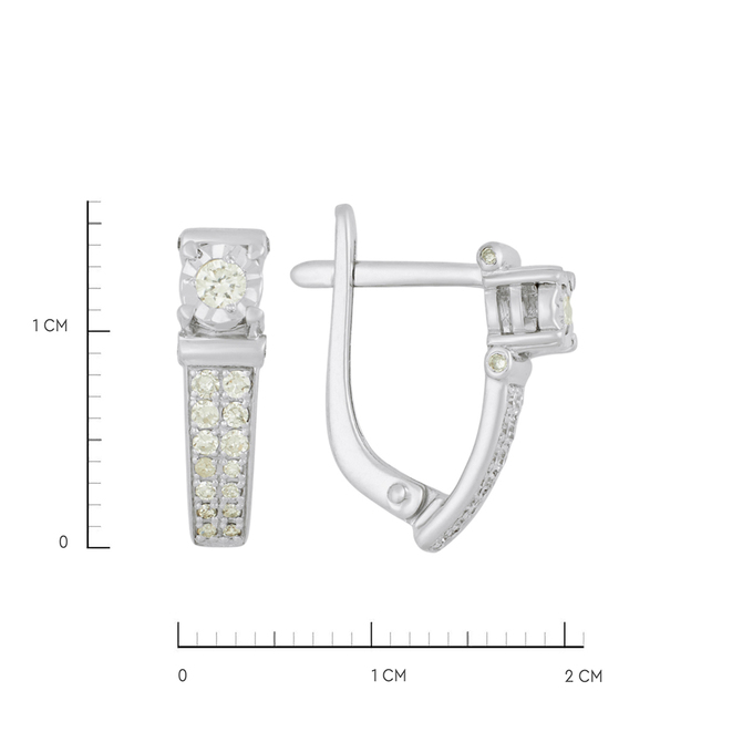 Серьги из золота 585 пробы c бриллиантами, Ц О007 1926 за 39920