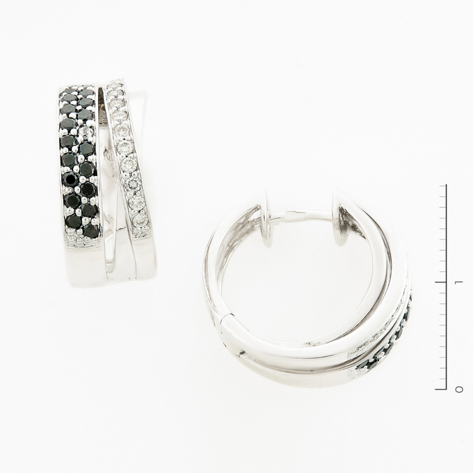 Серьги из белого золота 585 пробы c 66 бриллиантами