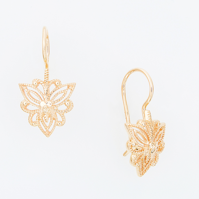 Серьги из красного золота 585 пробы