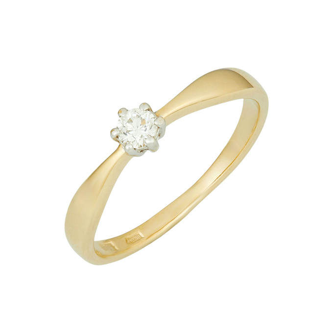 Кольцо из золота 585 пробы c бриллиантом, Л 7601 3124 за 26300