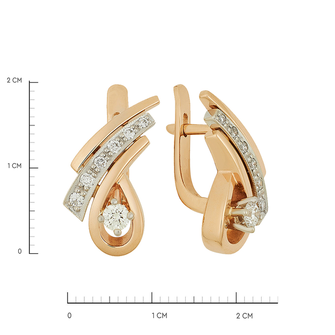 Серьги из золота 585 пробы c бриллиантами, Ц О007 1931 за 116320