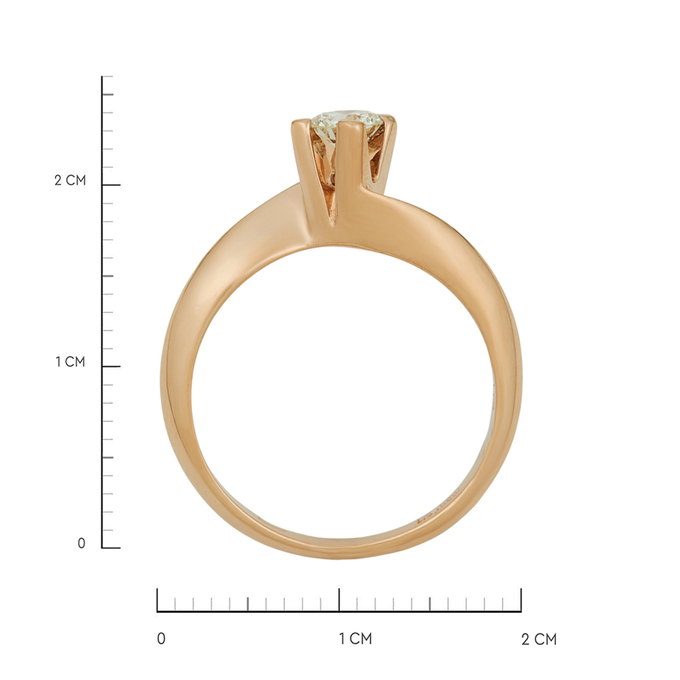 Кольцо из золота 585 пробы c бриллиантом, Л 2509 0127 за 88200