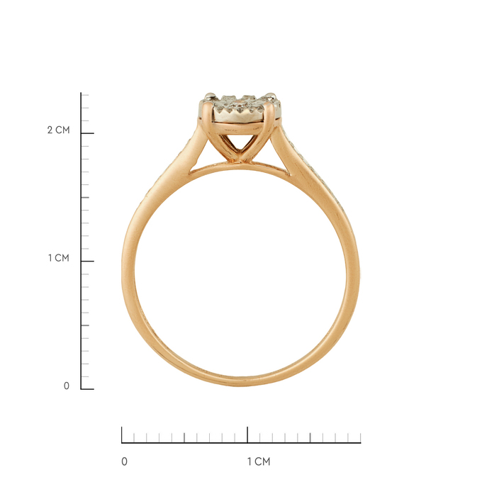 Кольцо из золота 585 пробы c бриллиантами, Л 2213 2166 за 31120