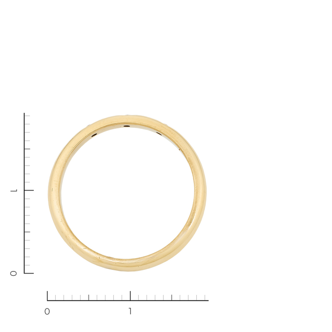 Кольцо из желтого золота 750 пробы c 3 бриллиантами