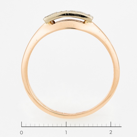 Кольцо из комбинированного золота 585 пробы c 5 бриллиантами, Л32079015 за 14100
