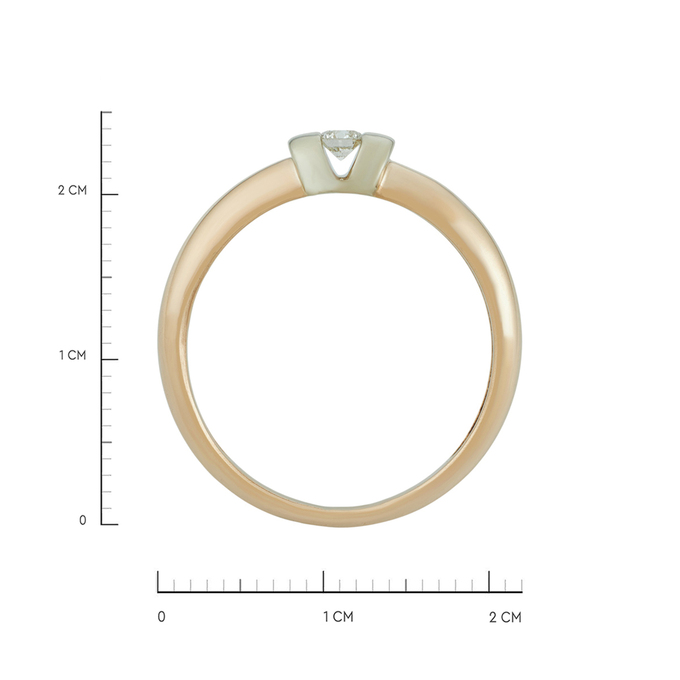 Кольцо из золота 585 пробы c бриллиантом, Л 2213 0993 за 49600