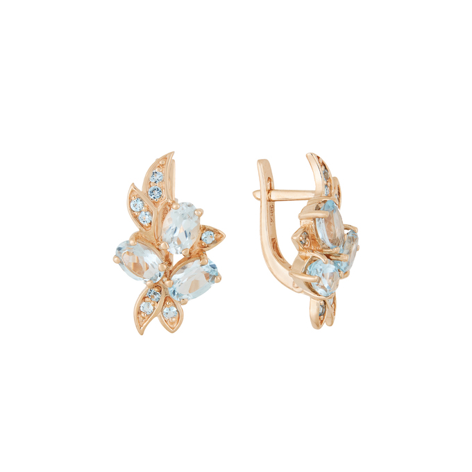 Серьги из золота 585 пробы c топазами, Л 3506 6480 за 60720