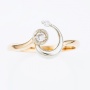 Кольцо из комбинированного золота 585 пробы c 2 бриллиантами Л06133586 фото 2