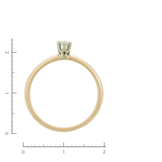 Кольцо из комбинированного золота 585 пробы c 1 бриллиантом, Л31121207 за 15800
