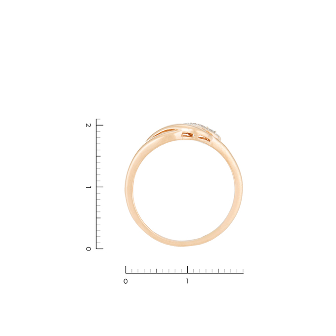 Кольцо из золота 585 пробы c 6 бриллиантами