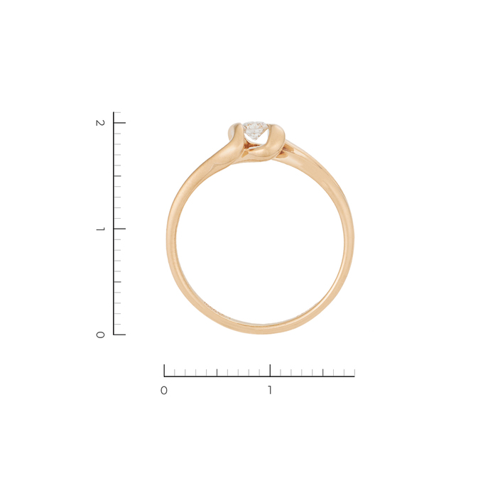 Кольцо из золота 585 пробы c 1 бриллиантом, Л 6201 6778 за 22800