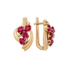 Серьги из золота 585 пробы c рубинами и бриллиантами