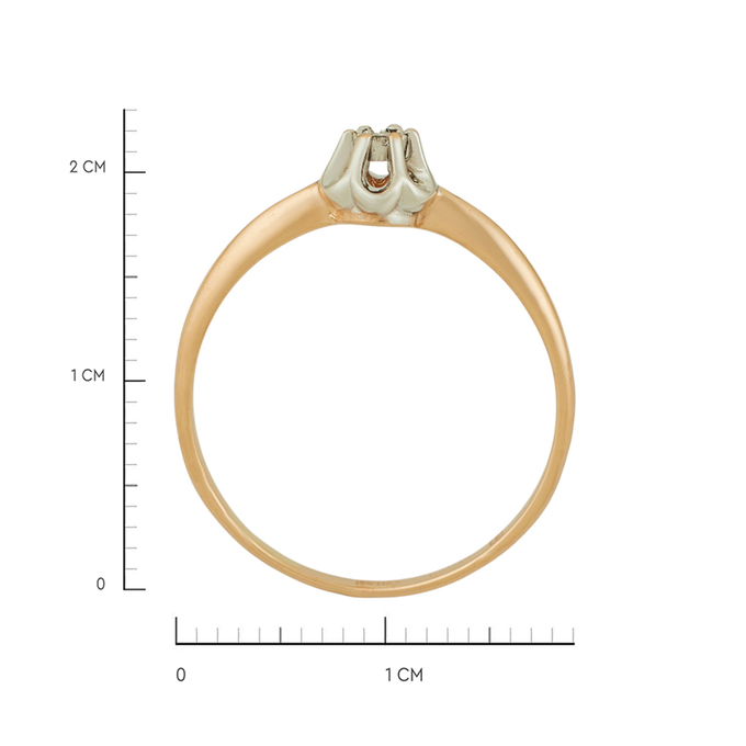 Кольцо из золота 585 пробы c бриллиантом, Л 1615 8909 за 16030