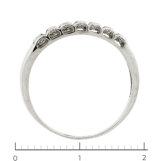 Кольцо из белого золота 585 пробы c 7 бриллиантами, Л41060059 за 10305