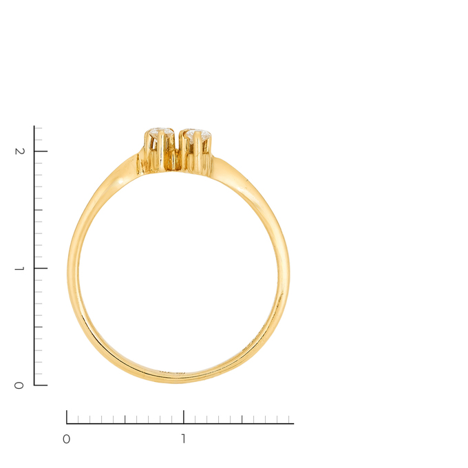 Кольцо из золота 750 пробы c 4 бриллиантами, Л 7601 1989 за 26320