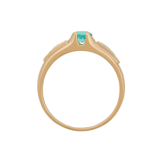 Кольцо из золота 585 пробы c изумрудом и бриллиантами, Л 2811 6913 за 48800