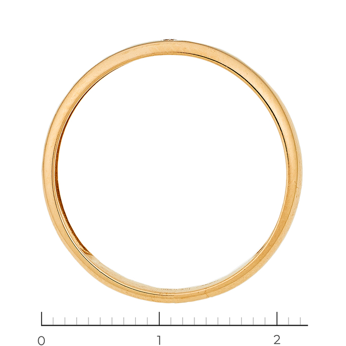 Кольцо из красного золота 585 пробы c 1 бриллиантом