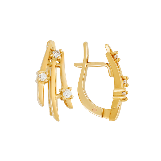 Серьга из золота 750 пробы с бриллиантами, Л 2813 5581 за 45000