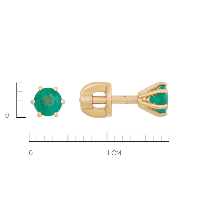 Серьги из золота 585 пробы c изумрудами, Ц О007 2759 за 19500