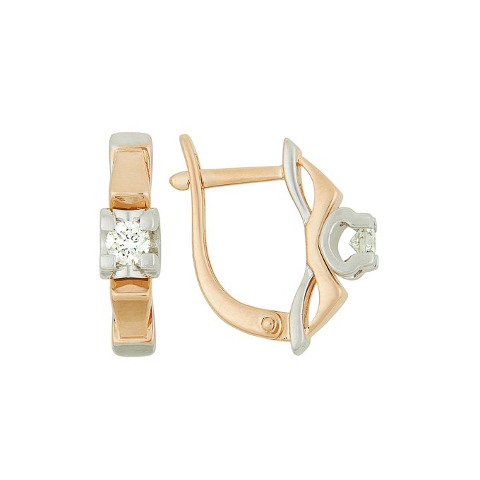 Серьги из золота 585 пробы c бриллиантами