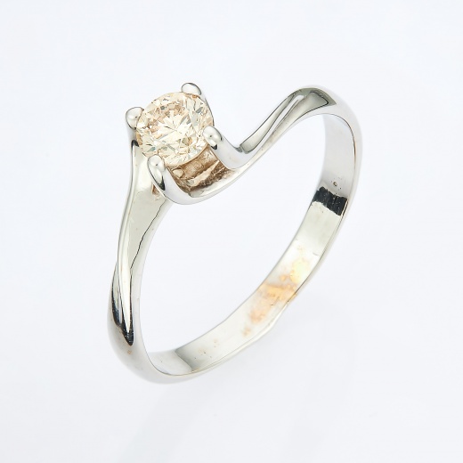 Кольцо из белого золота 585 пробы c 1 бриллиантом Л41032476 фото 1
