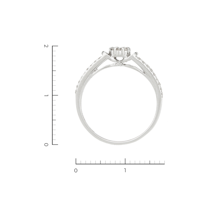 Кольцо из белого золота 585 пробы c 45 бриллиантами