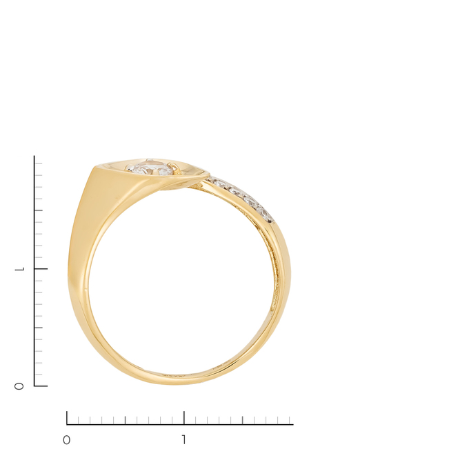 Кольцо из золота 585 пробы c 11 фианитами, Л 3013 7349 за 26390