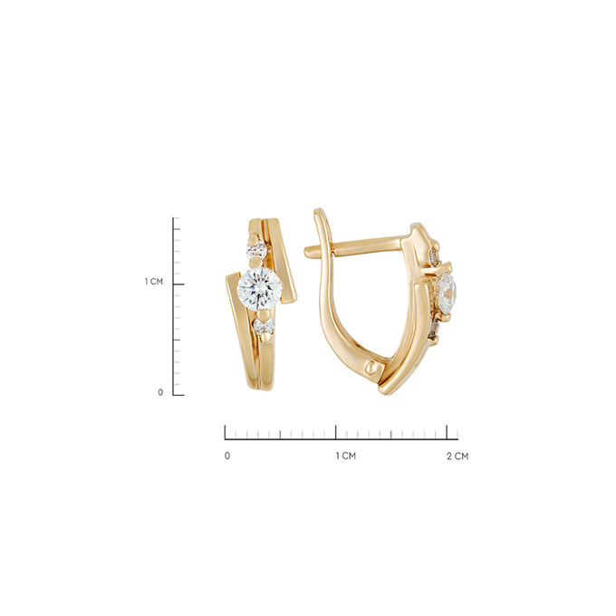 Серьги из золота 585 пробы c бриллиантами, Л 3706 1059 за 88550