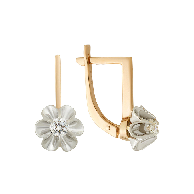 Серьги из золота 585 пробы c бриллиантами, Ц О007 1836 за 70320