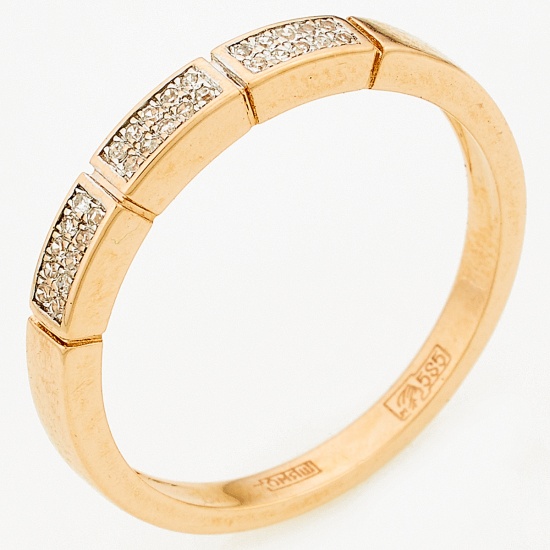 Кольцо из красного золота 585 пробы c 30 бриллиантами, Л35059280 за 9750