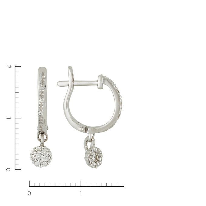Серьги из золота 585 пробы c 24 бриллиантами