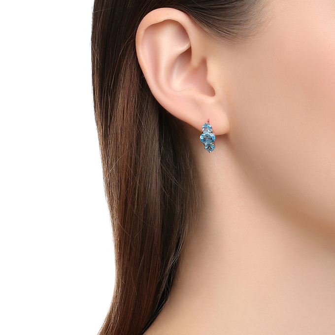 Серьги из золота 585 пробы c топазами