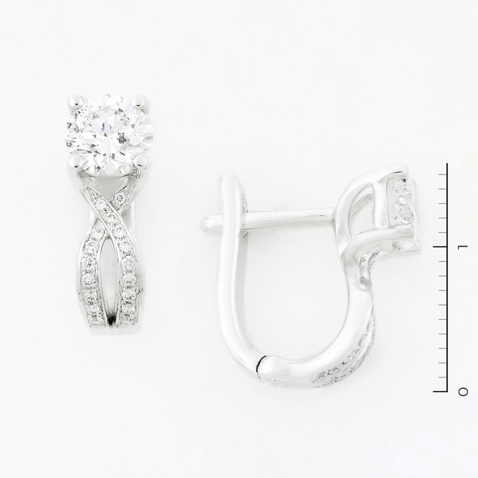 Серьги из белого золота 585 пробы c 36 бриллиантами