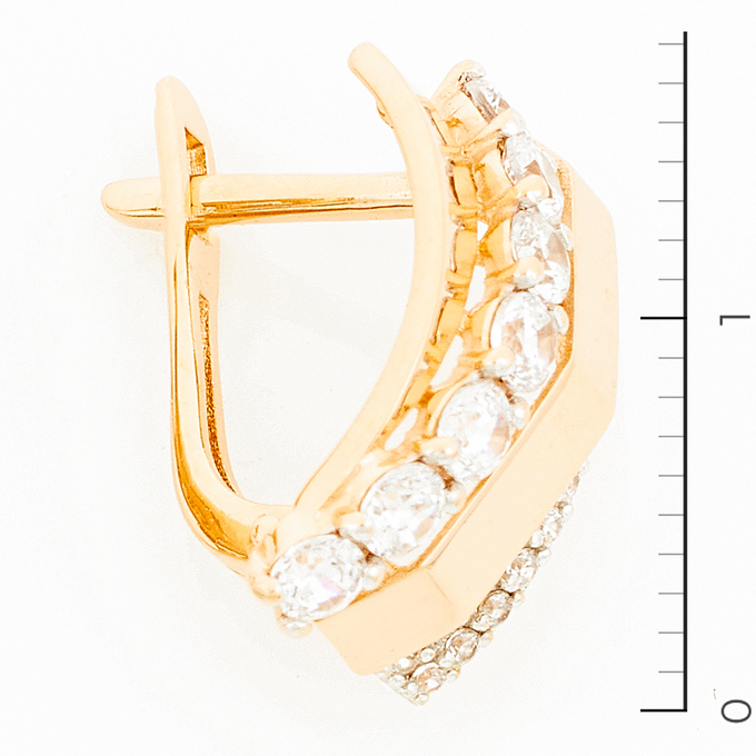 Серьги из золота 585 пробы c фианитами