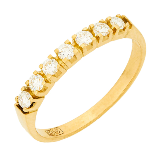 Кольцо из желтого золота 750 пробы c 7 бриллиантами, Л45065162 за 38700
