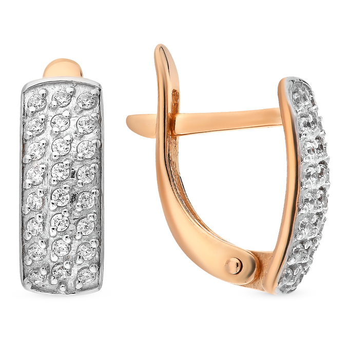 Серьги из золота 585 пробы c фианитами