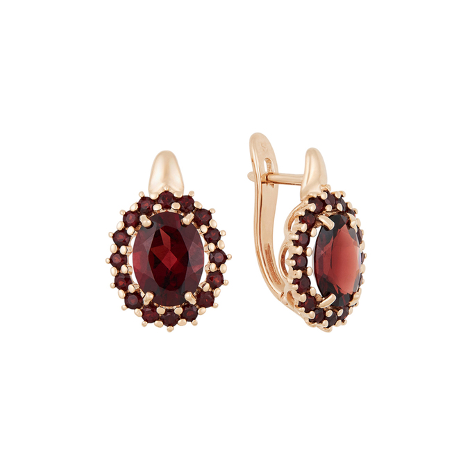 Серьги из золота 585 пробы c гранатами, К 0000 3157 за 50000