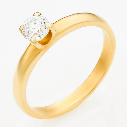 Кольцо из желтого золота 585 пробы c 1 бриллиантом Л45044966 фото 1
