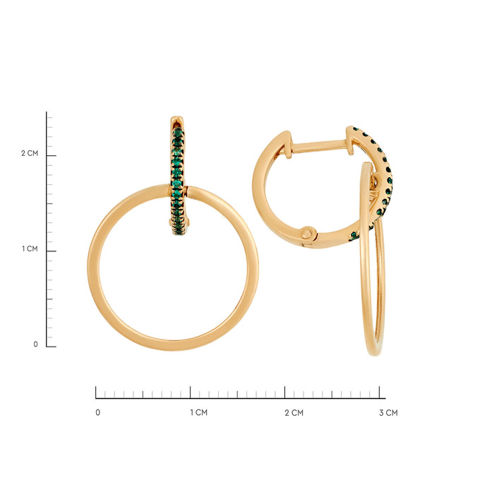 Серьги из золота 585 пробы с синтетическими камнями, Л 3909 8932 за 29800
