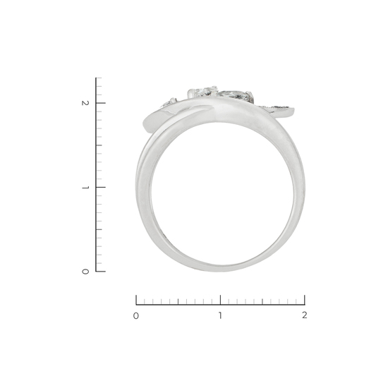 Кольцо из белого золота 585 пробы c 63 бриллиантами и 3 топазами, Л22118793 за 37030