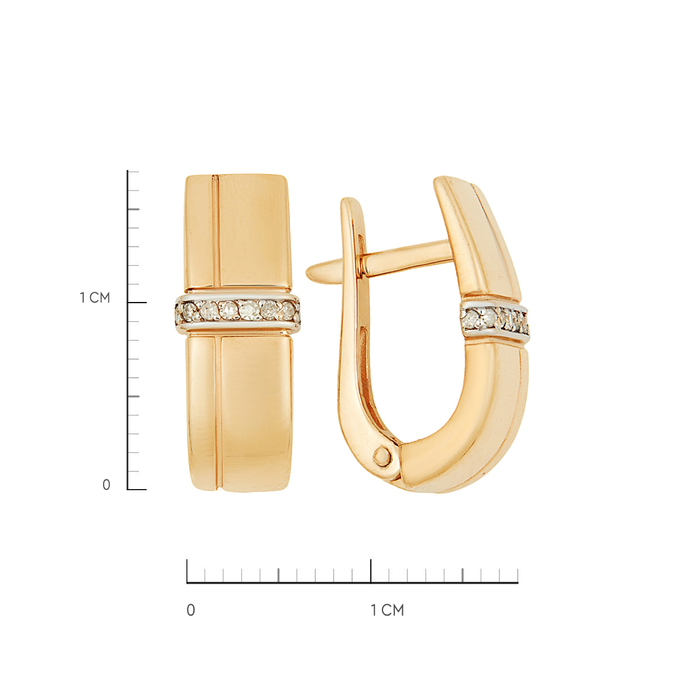 Серьги из золота 585 пробы c бриллиантами