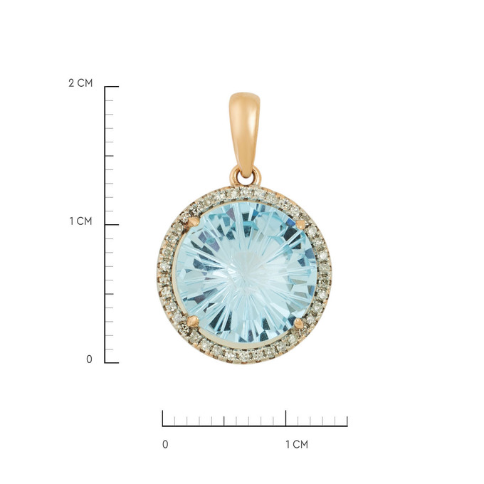 Подвеска из золота 585 пробы c топазом и бриллиантами