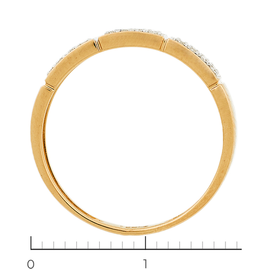 Кольцо из комбинированного золота 585 пробы c 36 бриллиантами, Л22115949 за 8700