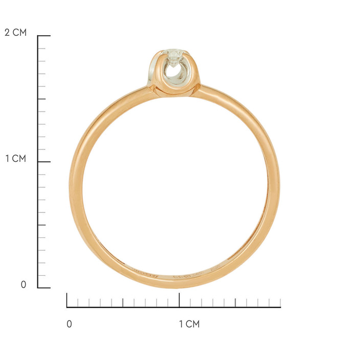 Кольцо из золота 585 пробы c бриллиантом