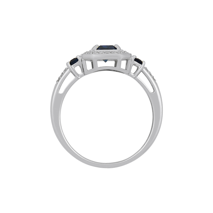 Кольцо из золота 585 пробы c бриллиантами и синтетическими сапфирами, Л 4306 3857 за 34000