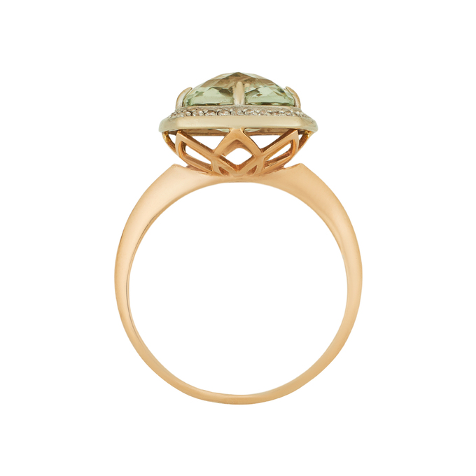 Кольцо из золота 585 пробы c празиолитом и фианитами, Л 6602 6996 за 45280