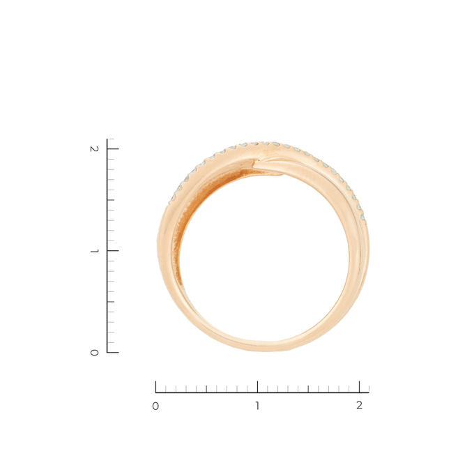 Кольцо из комбинированного золота 585 пробы c 23 бриллиантами, Л 5804 0399 за 20700