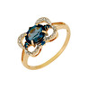 Кольцо из золота 585 пробы с топазами Лондон и бриллиантами