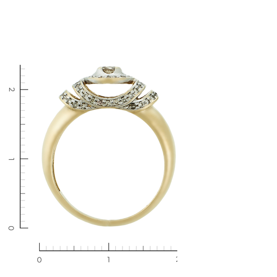Кольцо из комбинированного золота 585 пробы c 62 бриллиантами, Л11125707 за 39130