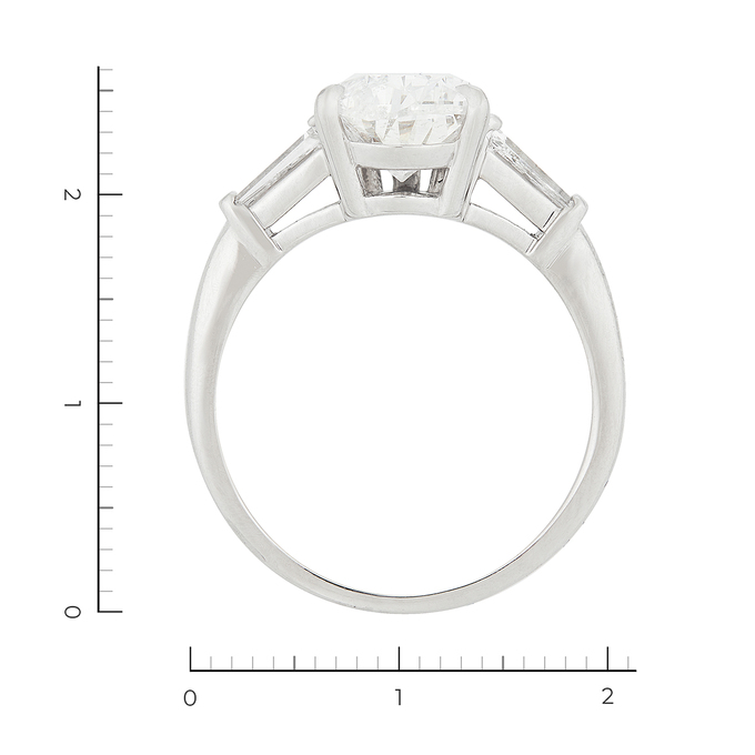 Кольцо из белой платины 950 пробы c 3 бриллиантами, Л 2809 8418 за 1950000